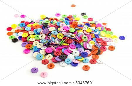 Heap Of Colorful Clasper On White