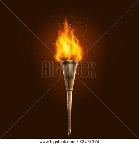 Torch illustration icon poster