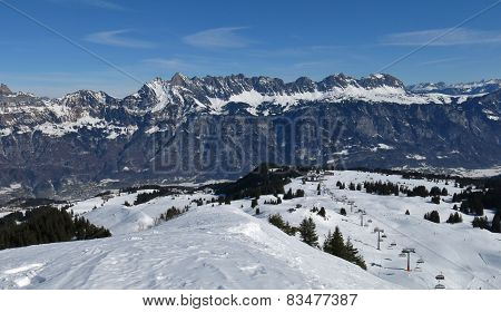 Ski Area Flumserberg And Churfirsten