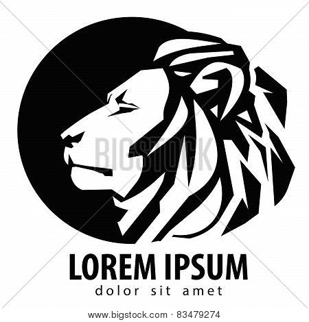 lion logo design template. wildlife or zoo icon.