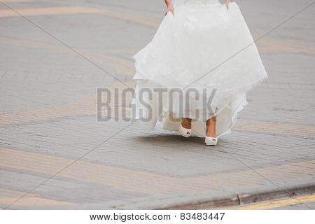 White beautiful bride shoes- wedding details