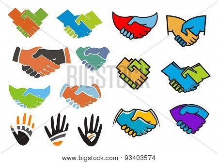 Colorful partnership and friendship symbols