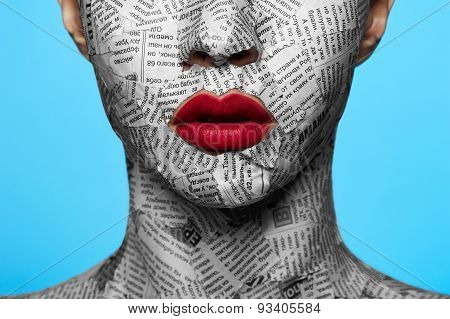 Newspaper On Beautiful Face