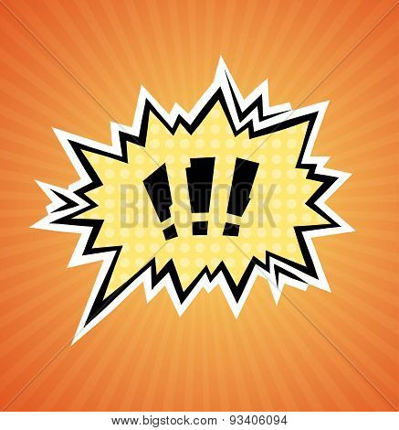 Vector Bubble Comic over Orange Background