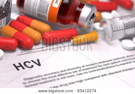 Diagnosis - HCV. Medical Concept. 3D Render.