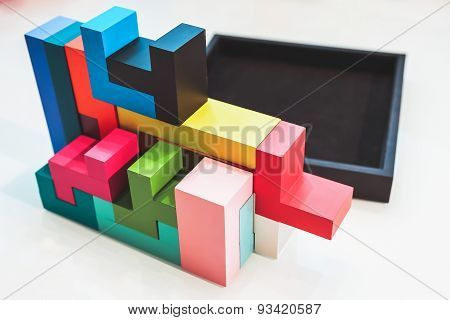 Colored Puzzle In Black Box