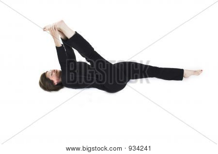 Yoga Pose içinde beyaz Bg yapıyor kadın