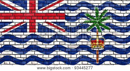 Flag Of British Indian Ocean Territory Painted On Brick Wall