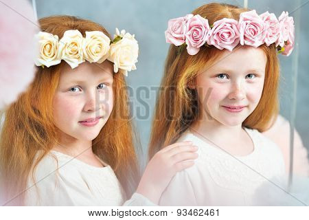 Cute twins sisters
