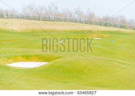 Quba - MARCH 26, 2015: Golf Course at Quba Rixos Hotel on March 26 in Azerbaijan, Quba. Rixos hotel offers the only golf range in Azerbaijan