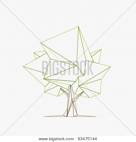 Conceptual Polygonal Tree. Vector Illustration.