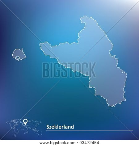 Map of Szeklerland - vector illustration