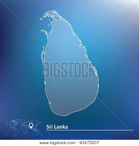 Map of Sri Lanka - vector illustration