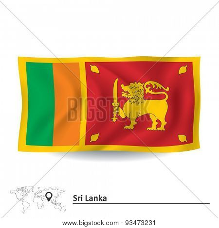 Flag of Sri Lanka - vector illustration