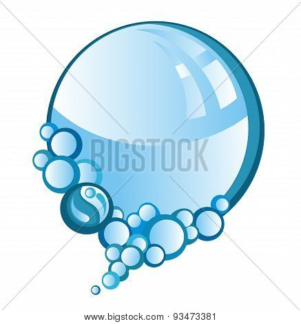 Blue shiny water drop