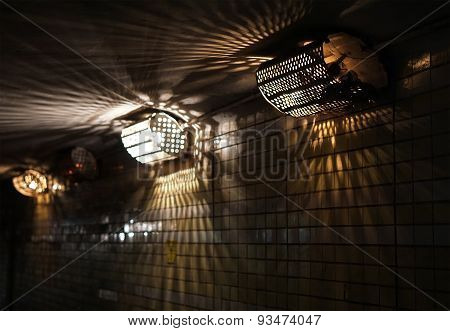 Old Electric Lamps In Underground