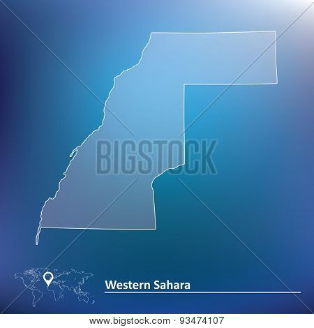 Map of Western Sahara - vector illustration