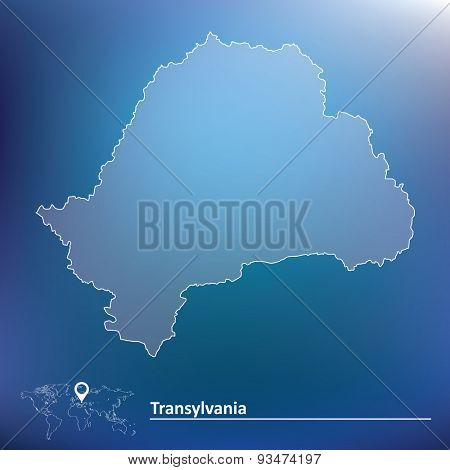Map of Transylvania - vector illustration