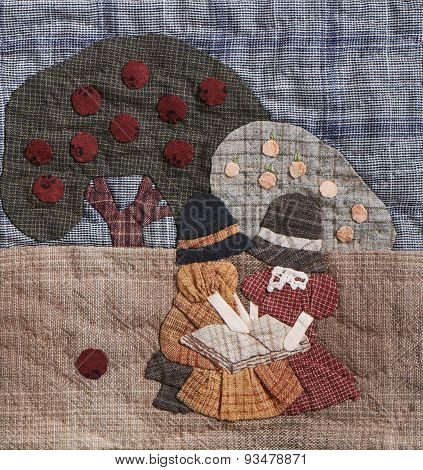 Sunbonnet Sue Applique Quilt Detail