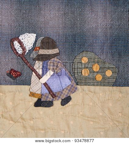 Sunbonnet Sue Applique Quilt Detail