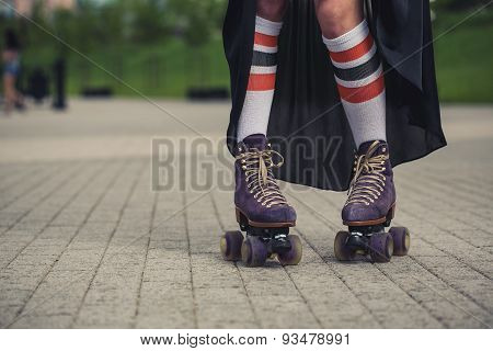 Female Legs In Roller Skating