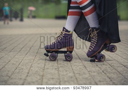 Female Legs In Roller Skating
