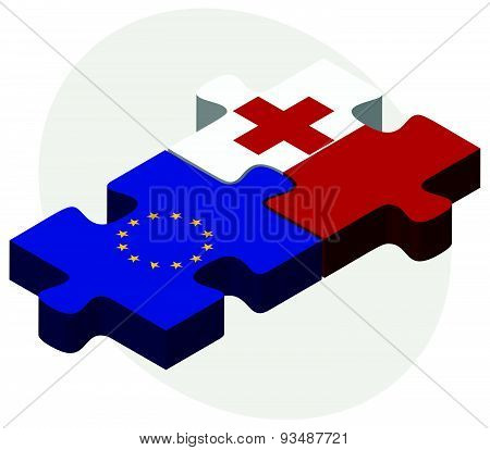 European Union And Tonga Flags