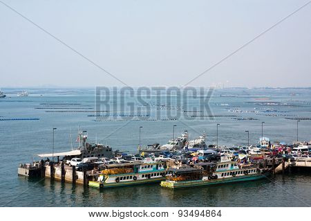 outdoor landscape water transportation Chonburi Koh Loi Thailand