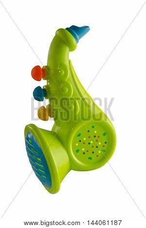 Saxophone for kids plastic colorful on an isolated background