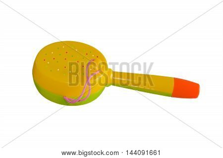 clapper musical toy plastic isolated on white background
