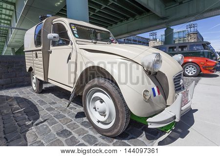 COLOGNE GERMANY - AUG 7 2016: Historic Citroen 2CV Fourgonnette AK400 van from ca. 1974 at an exhibition in the city of Cologne Germany
