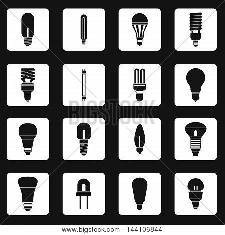 Light bulb icons set in simple style. Electric bulbs set collection vector illustration