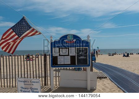 Manasquan NJ USA-- Augist 24 2016 -- Entrance to Main Street Beach in Manasquan NJ. Editorial Use Only