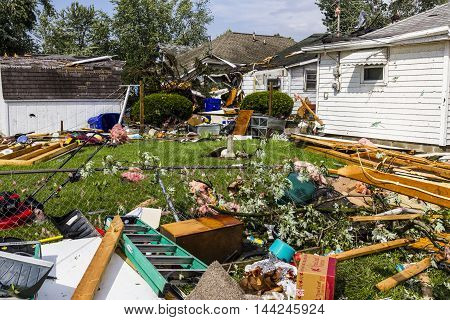 Kokomo - August 24 2016: Several EF3 tornadoes touched down in a residential neighborhood causing millions of dollars in damage. This is the second time in three years this area has been hit by tornadoes 14