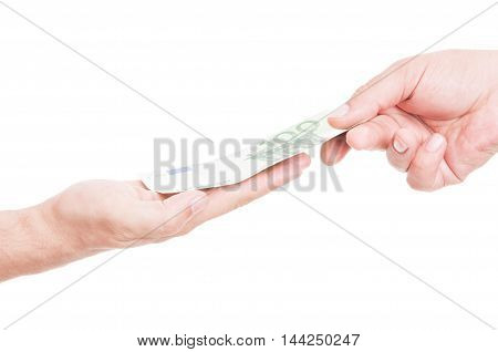 Closeup Of Male Hand Receiving Bribe