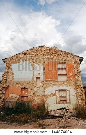 The rubble after the devastation of an earthquake