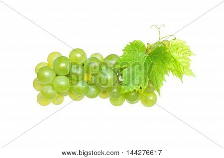 White grapes isolated on a white background