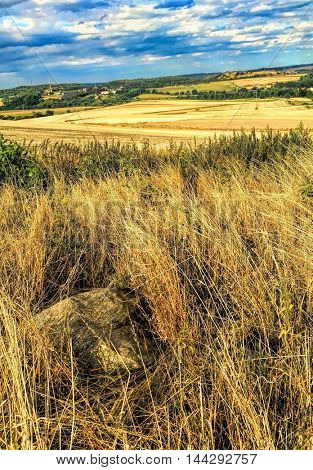 Extreme panoramic landscape in Sudety range, Poland