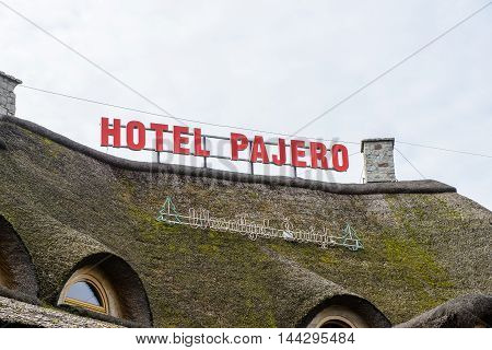 HORBOW, POLAND - AUGUST 17, 2014: Pajero Hotel in Horbow, Poland. Pajero hotel is located on the International road E-30, 20 km from the Belorussian Frontier