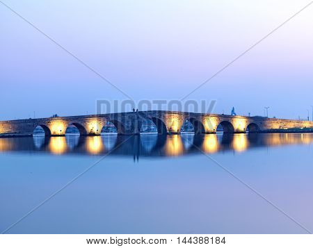 Bridge made by Ottoman Architecture Sinan at Buyukcekmece Istanbul.