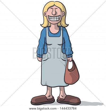 Cartoon Woman With A Fake Smile