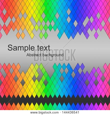 Vector illustration text pattern rainbow colored diamonds