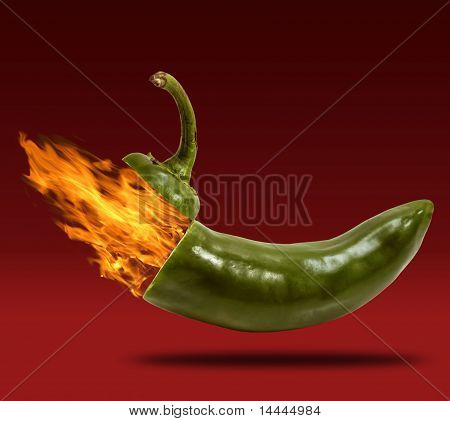 Cap Of Jalapeno Opening Blowing Fire