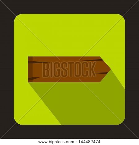 Wooden signpost icon in flat style with long shadow