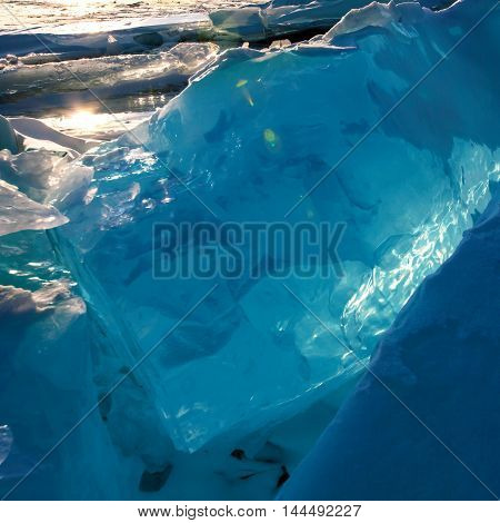 Bloks of ice on Baikal lake, March 2013