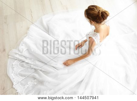 Bride in beautiful wedding gown