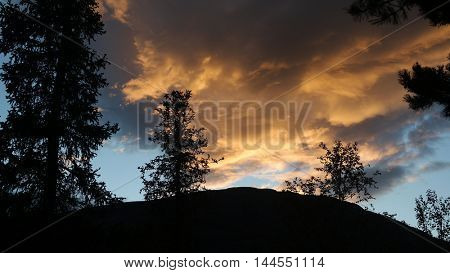 Hibiny mountains above the Arctic circle.August 12,2016.Murmansk Region,Russia
