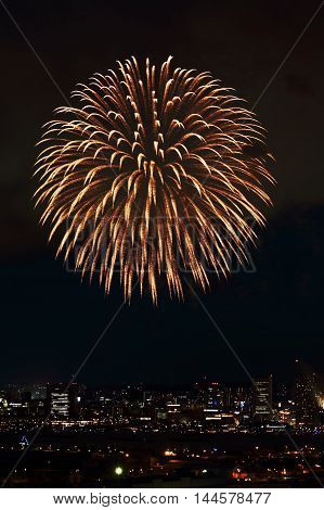 Fireworks in Yokohama Minato Mirai 21, Kanagawa, Japan