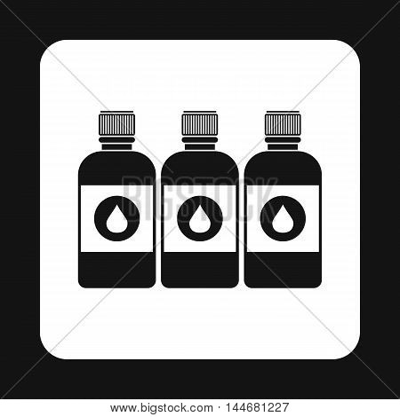 Printer ink bottles icon in simple style on a white background