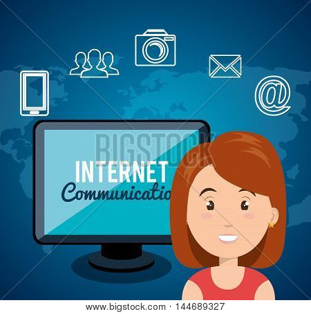 internet communication technology isolated icon vector illustration design